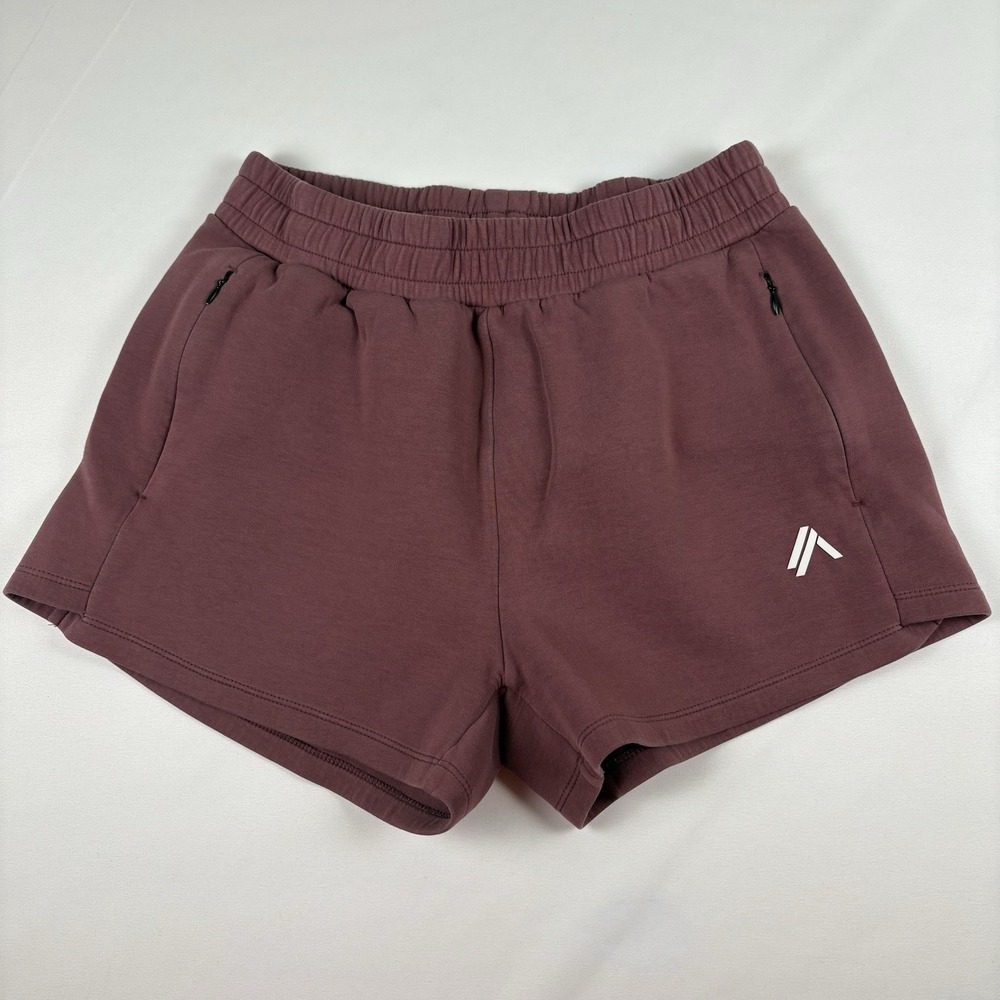 Alphalete Shorts Womens Medium Pink Mauve Fleece Sweatshorts Active Casual